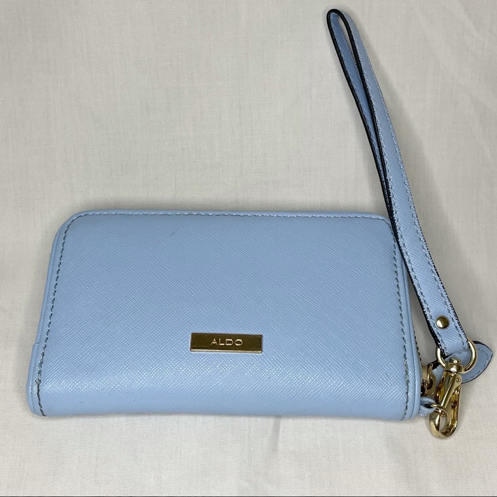 Aldo | Wristlet Light Blue Gold Wallet